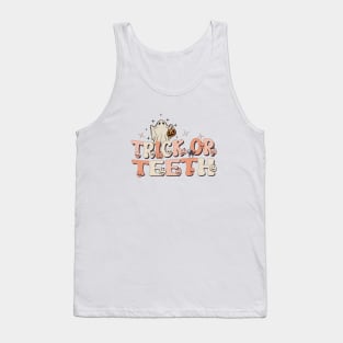 "Trick Or Teeth" Dentist Halloween - Retro Spooky Dental Assistant Hygienist Halloween Tank Top